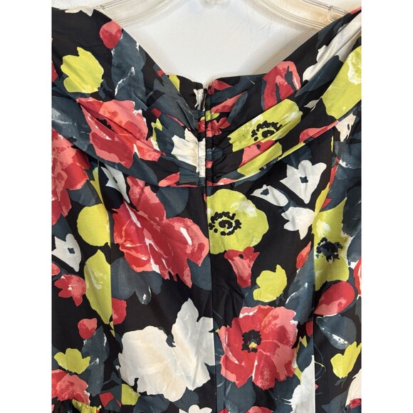 LAFAYETTE 148 Blamu 100% Silk Floral Crisscross A-Line Dress 14 Formal Party - Picture 7 of 13